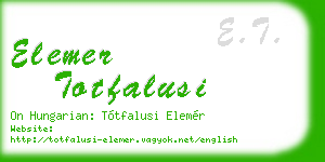 elemer totfalusi business card