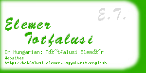 elemer totfalusi business card